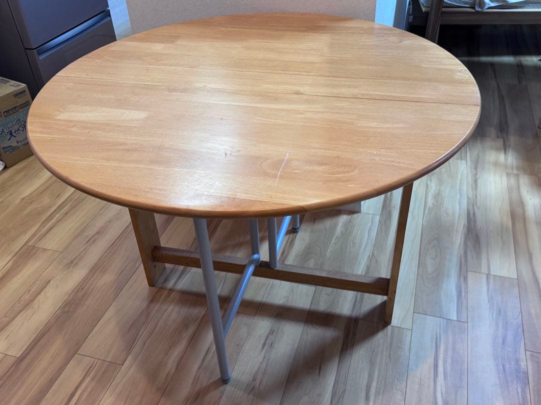 カ*ス様 ナチュラルウッド 折りたたみ ダイニングテーブル　丸テーブル　ラウンド DOSHISHA（ドウシシャ） ダイニングテーブル 丸 折りたたみ 幅75 北欧