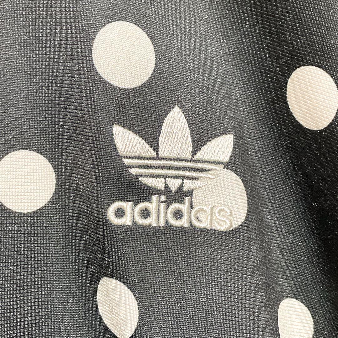 希少】adidas トラックジャケット ドット柄 ジャージ Lサイズ ブラック