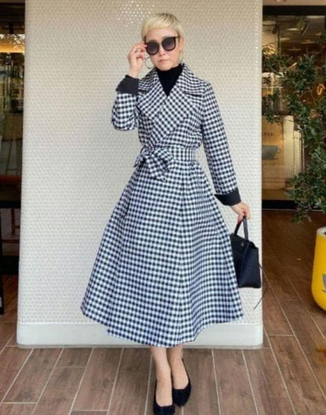 ★JENNEジェンヌ★ギンガムチェック・ロングトレンチコート撥水素材Mサイズ Jewelobe（ジュエローブ） トレンチコート コート ギンガムチェック