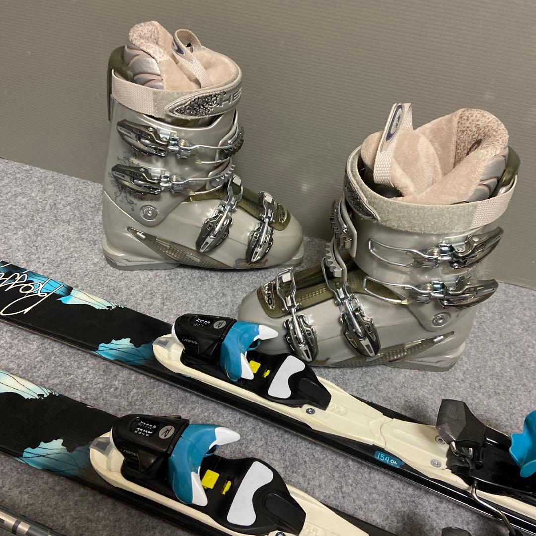 ★メンテナンス済　大人スキーセット 板154cmブーツ 25~ 25.5cm
