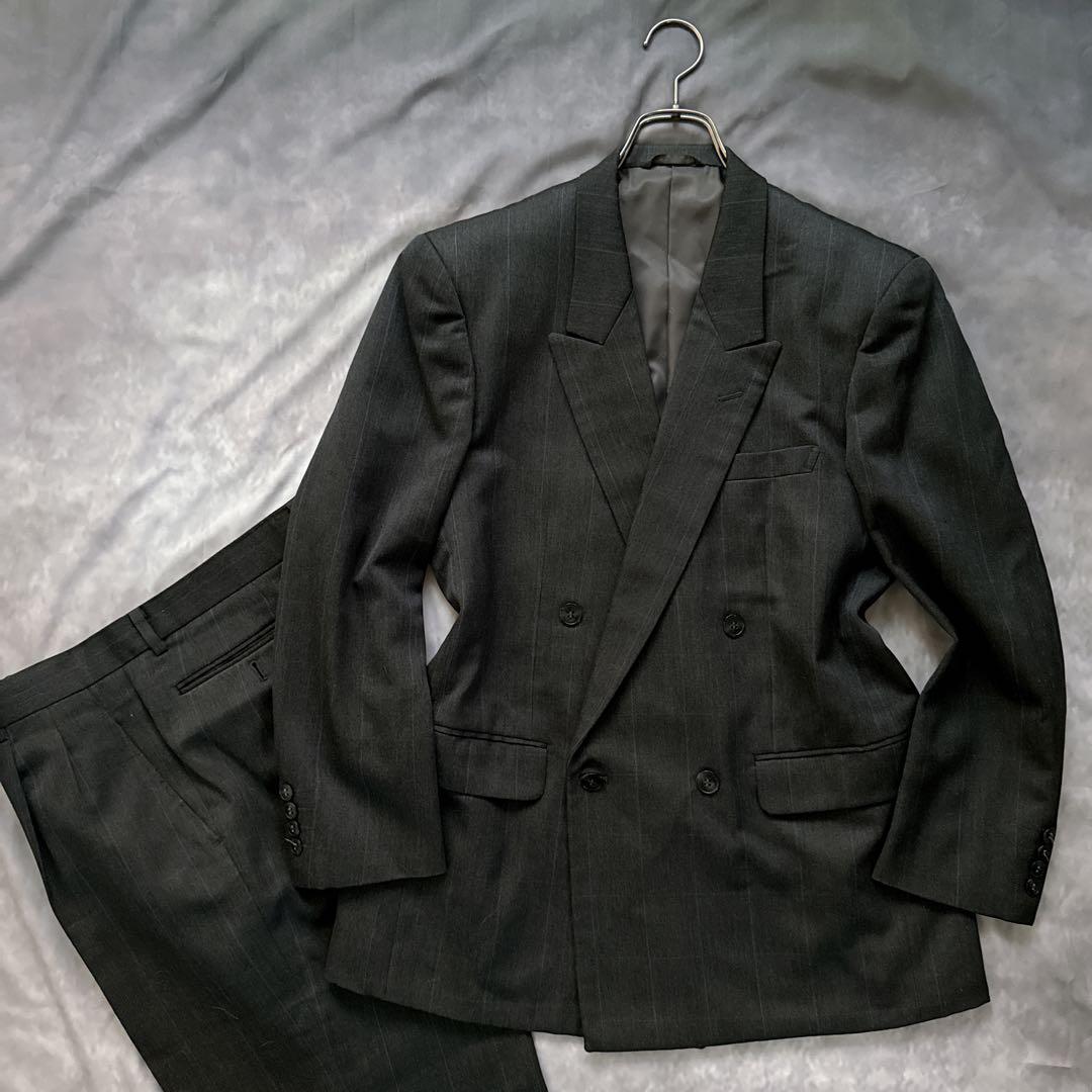 オールド　ディオール セットアップ　チェック柄　スーツ　ダブルボタン　y2k レトロチェック柄 ダブルブレストスーツ セットアップ 2カラー D11392
