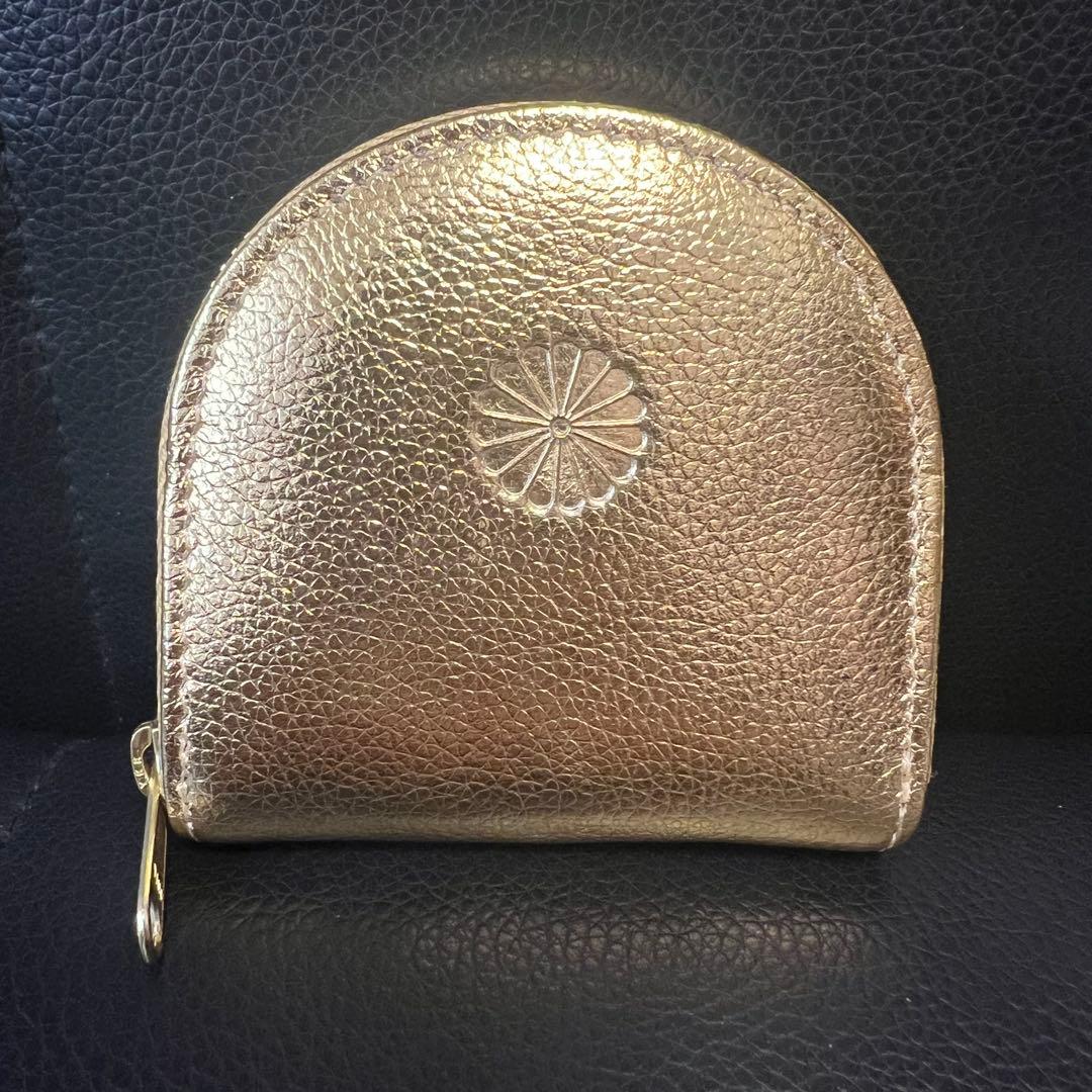 未使用 皇居菊の御紋 馬蹄型 コインケース 財布 小銭入れ 牛革