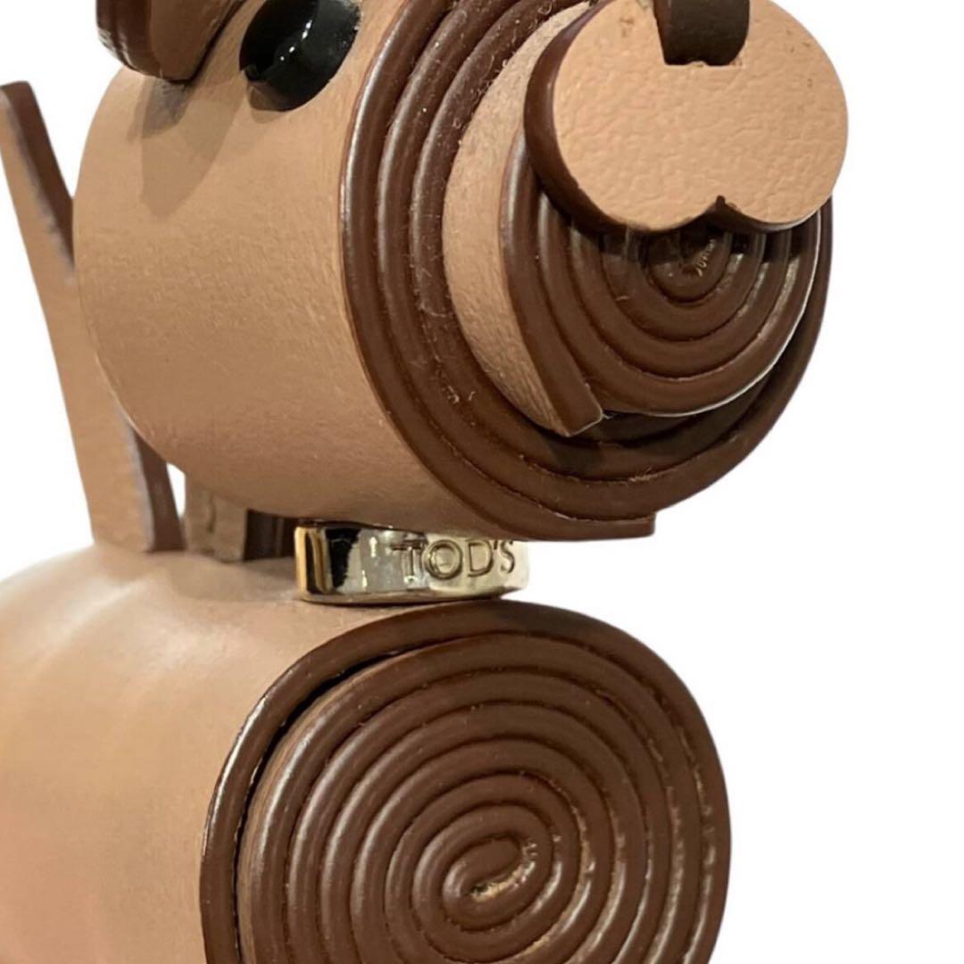 極美品】 TOD'S トッズ レザー ドッグ バッグチャーム ストラップ 犬