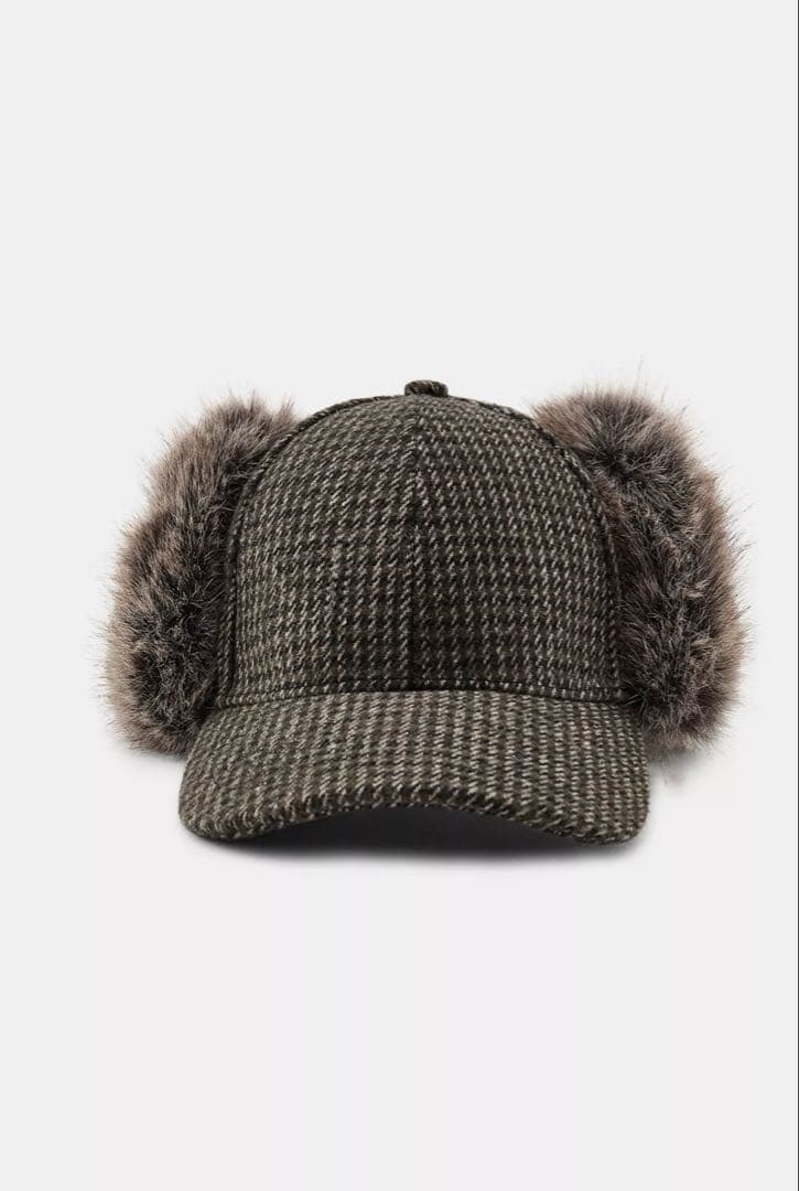 ZARA☆新作完売ウール製イヤーマフ付きチェック柄キャップ新品 - メルカリ