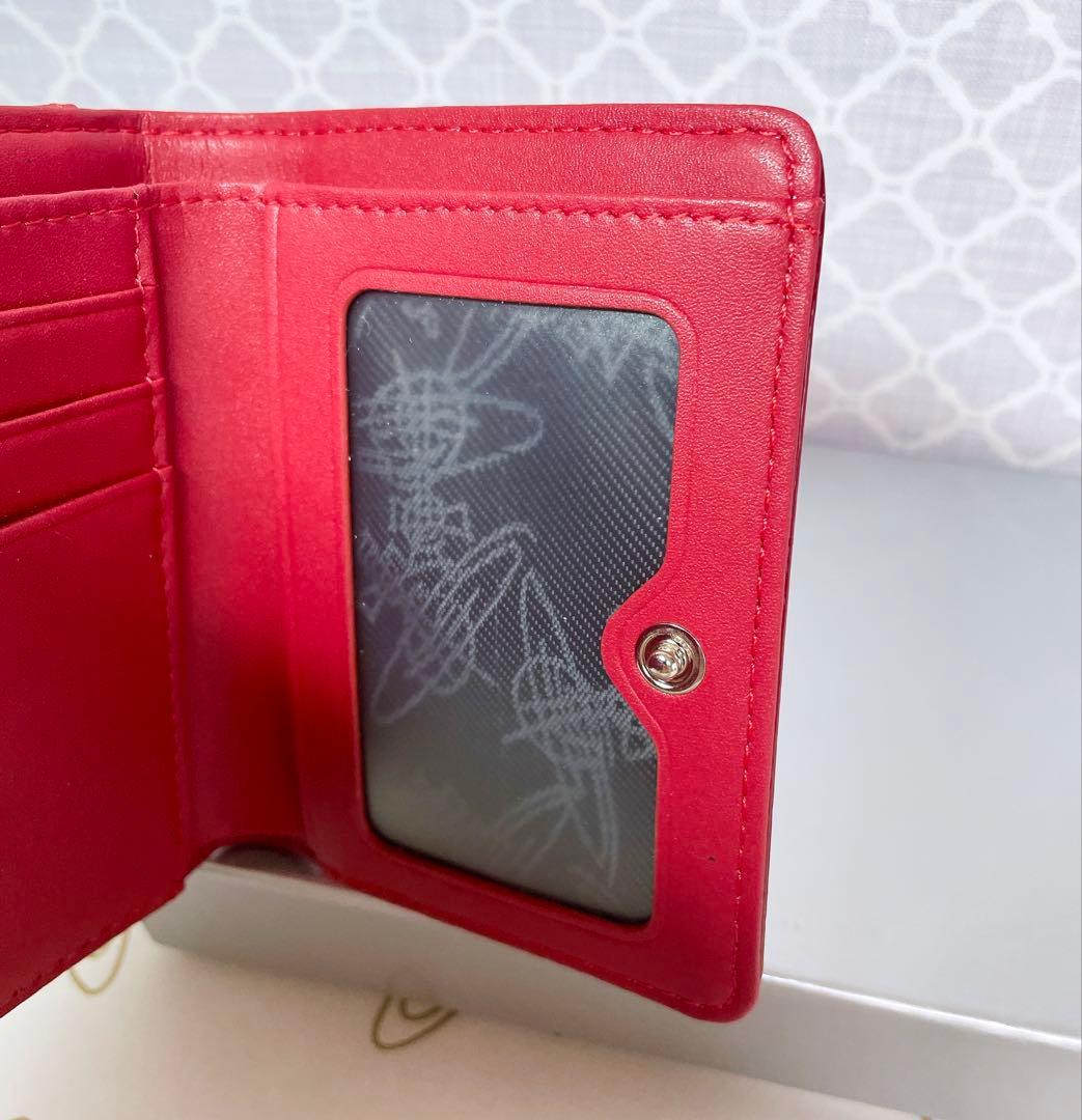 内側に素敵な柄あり✨️】Vivienne Westwood 3折財布 赤エナメル