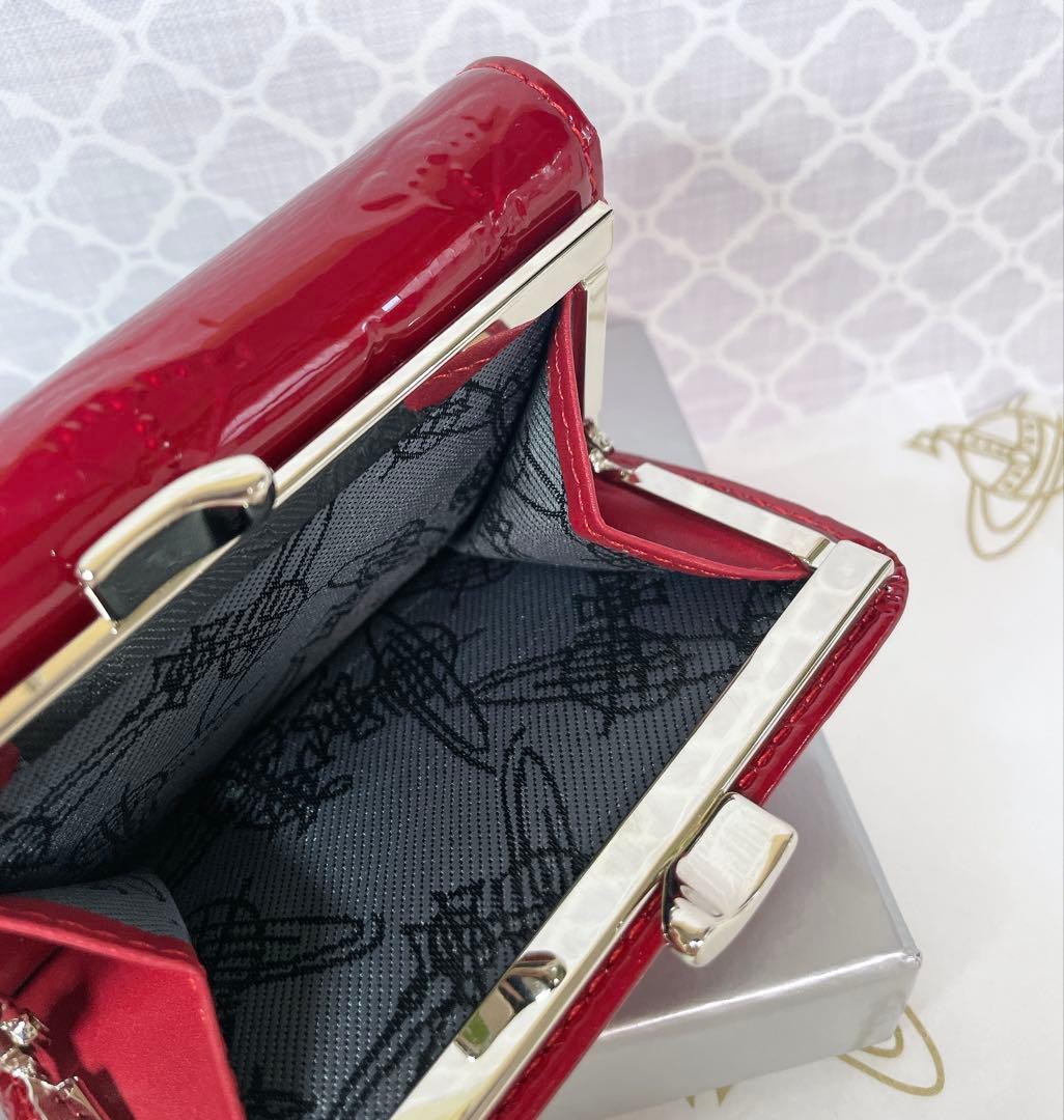 内側に素敵な柄あり✨️】Vivienne Westwood 3折財布 赤エナメル