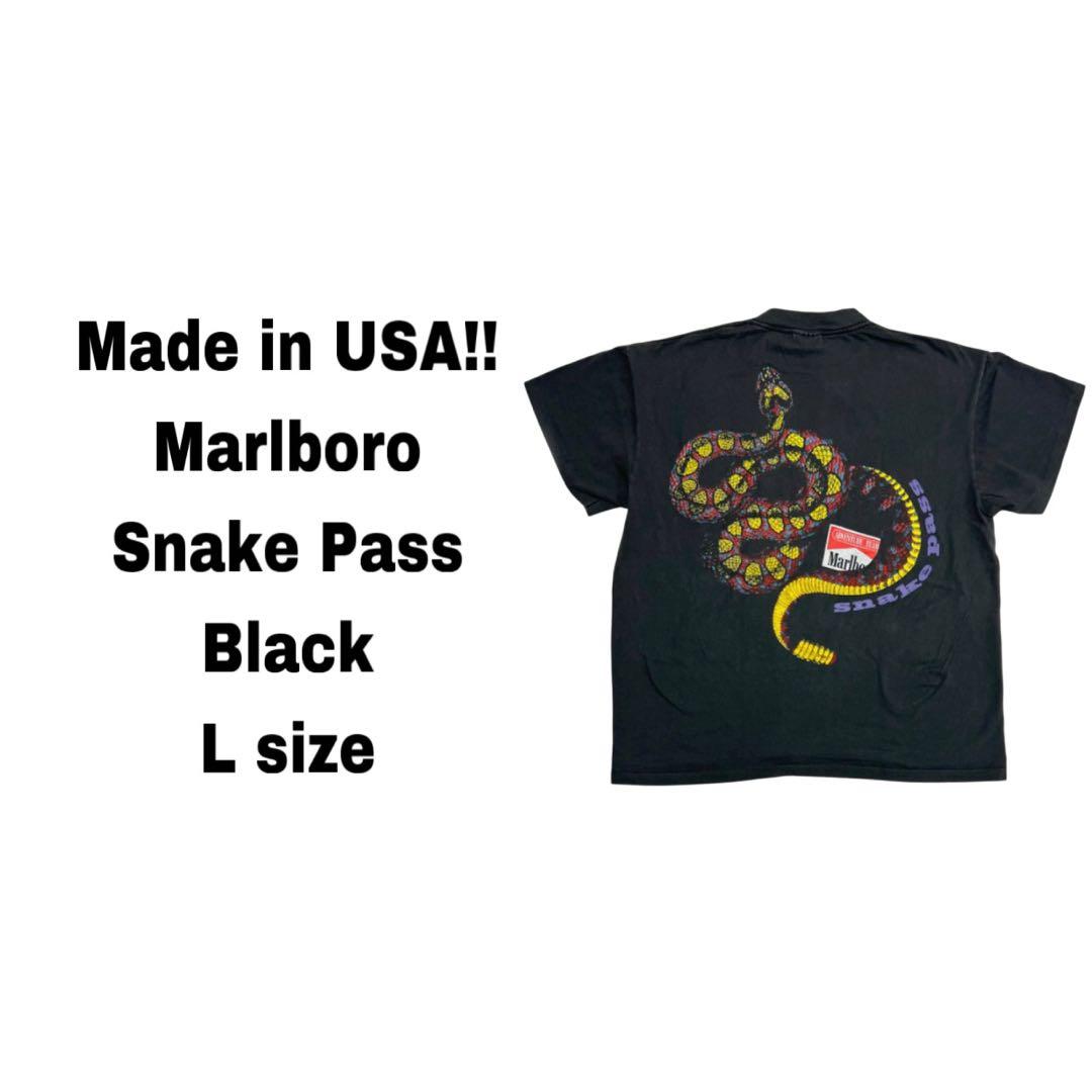 USA製 Marlboro マルボロ スネークパス Tシャツ ブラック L山田蓮