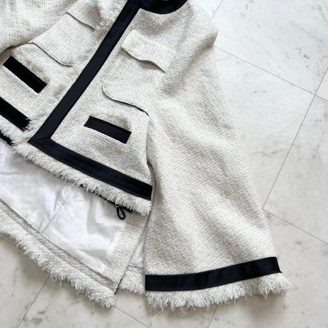 定価15万 sacai 22SS フレアツイードジャケット オフホワイト