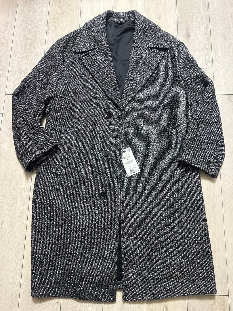 ZARA 定価2.29万　グレー系 ダブルブレスト チェスターコート ZARA グレー ダブルブレスト チェスターコート S - メルカリ