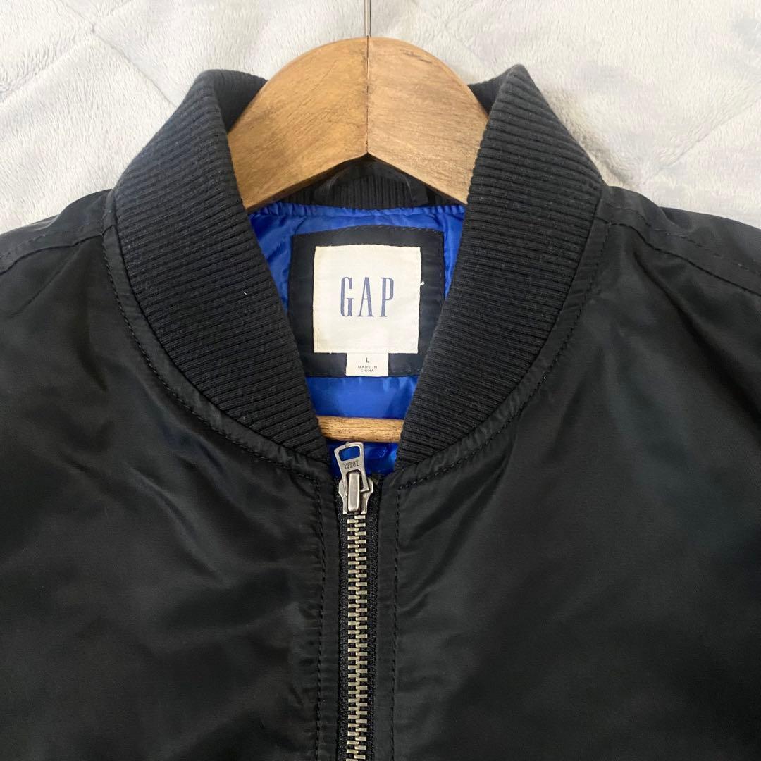 オールドGAP フライトジャケット MA-1 ブラック サイズL 裏地ブルー
