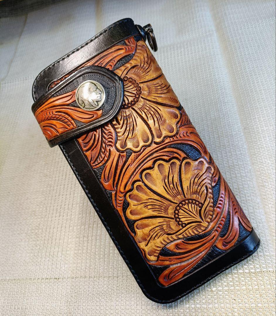 KC,S カービング ライダースウォレット バイカーズウォレット 長財布 本革 送料無料】カービング 長財布 レザー 牛革 バイカーズウォレット 本革