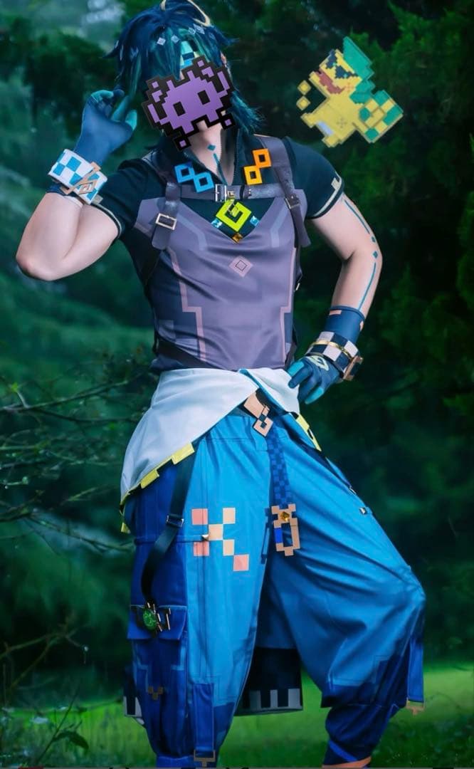 原神 キィニチ コスプレ衣装　セット済みウィッグ Amazon.co.jp: 【AGOS】「ウィッグ 、靴付き」原神 キィニチ コスプレ