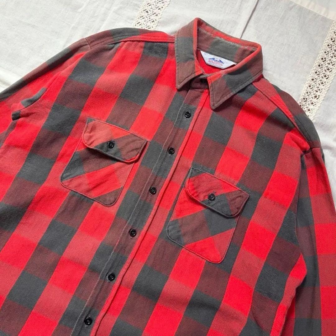 USA製80s FIVE BROTHERファイブブラザー ヘビーネル 赤黒XL - メルカリ