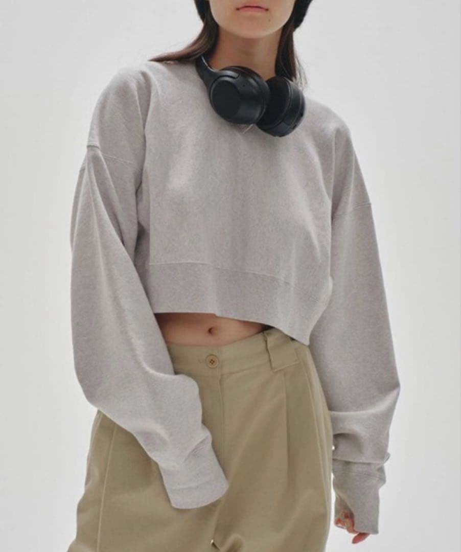TODAYFUL Cropped Sweat Pullover ライトグレー Cropped Sweat Pullover(FREE LIGHT GREY): TODAYFUL: WOMENS