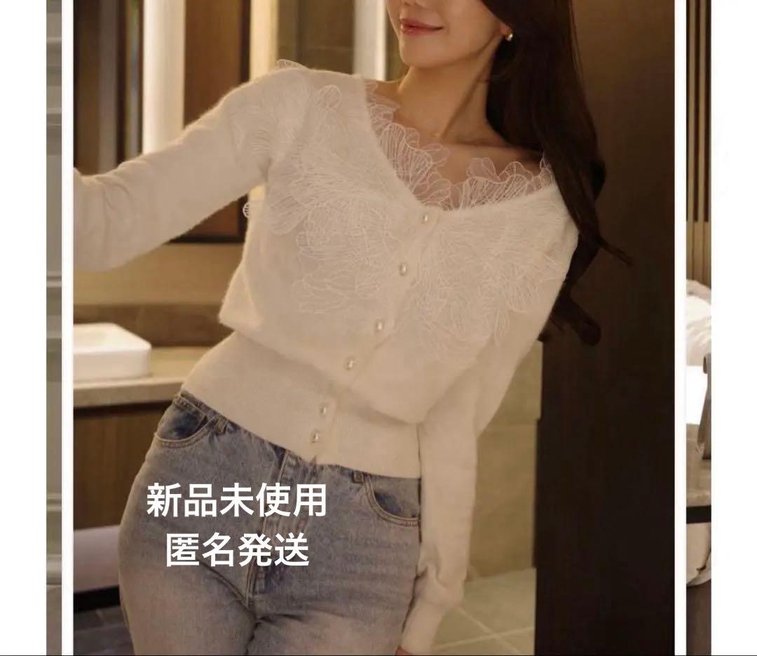 polaura レースフリルカーディガン ホワイト - メルカリ