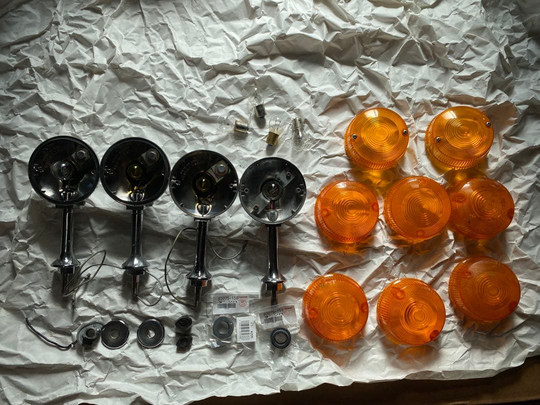 Z系 KZ900 Z1 Z2 ウインカー　セット　中古 Z1 Z2 純正タイプ ウインカー アンバー ショートステー付 4個セット