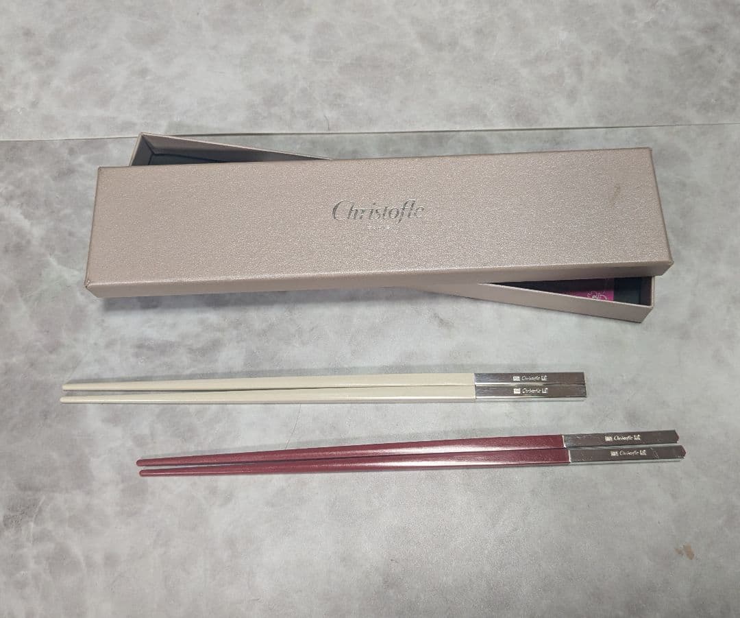 【美品✨】Christofle 箸セット 赤 白 Yahoo!オークション -「クリストフル」(箸) (和食器)の落札相場・落札価格
