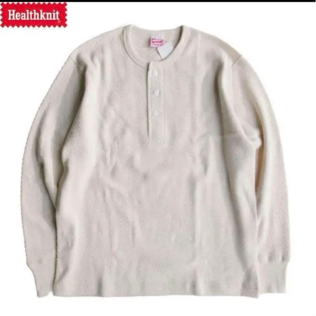 【M】ヘルスニット ハニカム サーマル ヘンリーネック Tシャツ 52034 ③ Healthknit（ヘルスニット） サーマルキングラッセルハニカム ヘンリー
