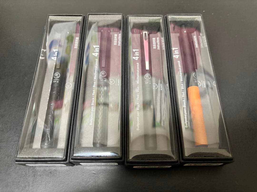 Romeo No.4 4種セット　新品未使用品　カーボン・レザー4種 Amazon | ロメオ 多機能ペン 4in1 レザーグリップ【ブラック】 RM4-01