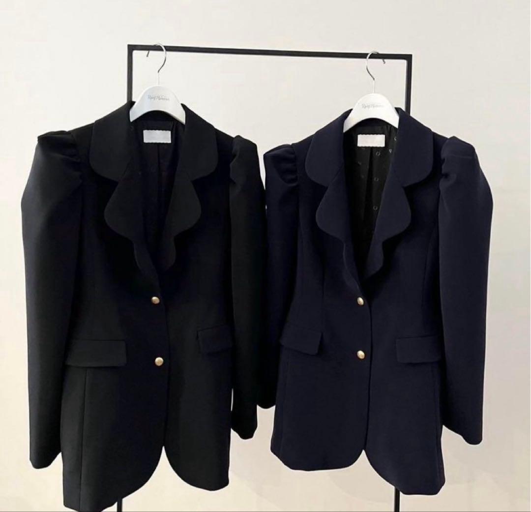 rosymonster セレモニースカラップジャケット　ブラック ロッキーモンロー Rocky Monroe ブルゾン ショート丈 ジャケット