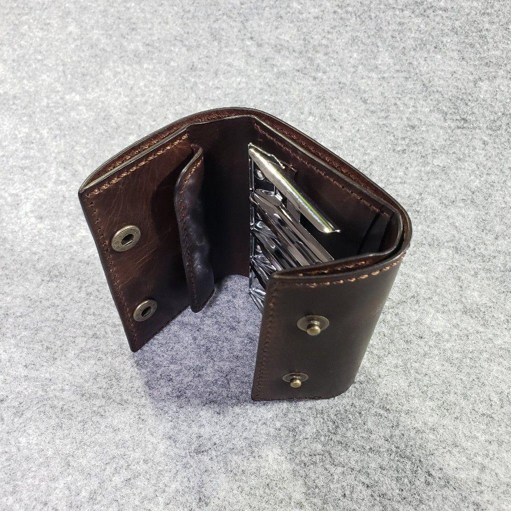 名入れ可・色変更可)コインキャッチャー 財布 ハンドメイド レザー