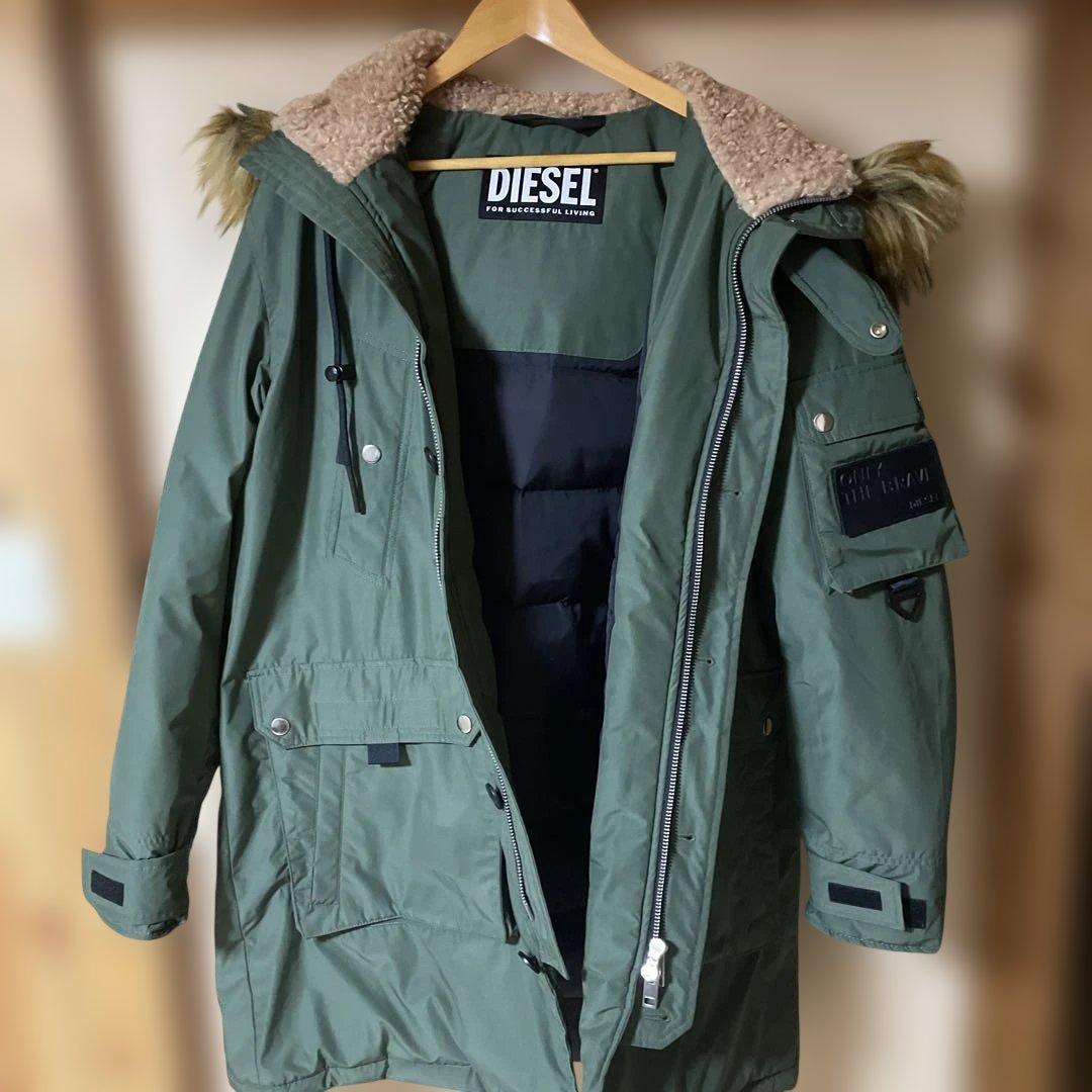 DIESEL オリーブ ダウンジャケット 中古・古着通販】DIESEL (ディーゼル) W-ROLF ダウンジャケット