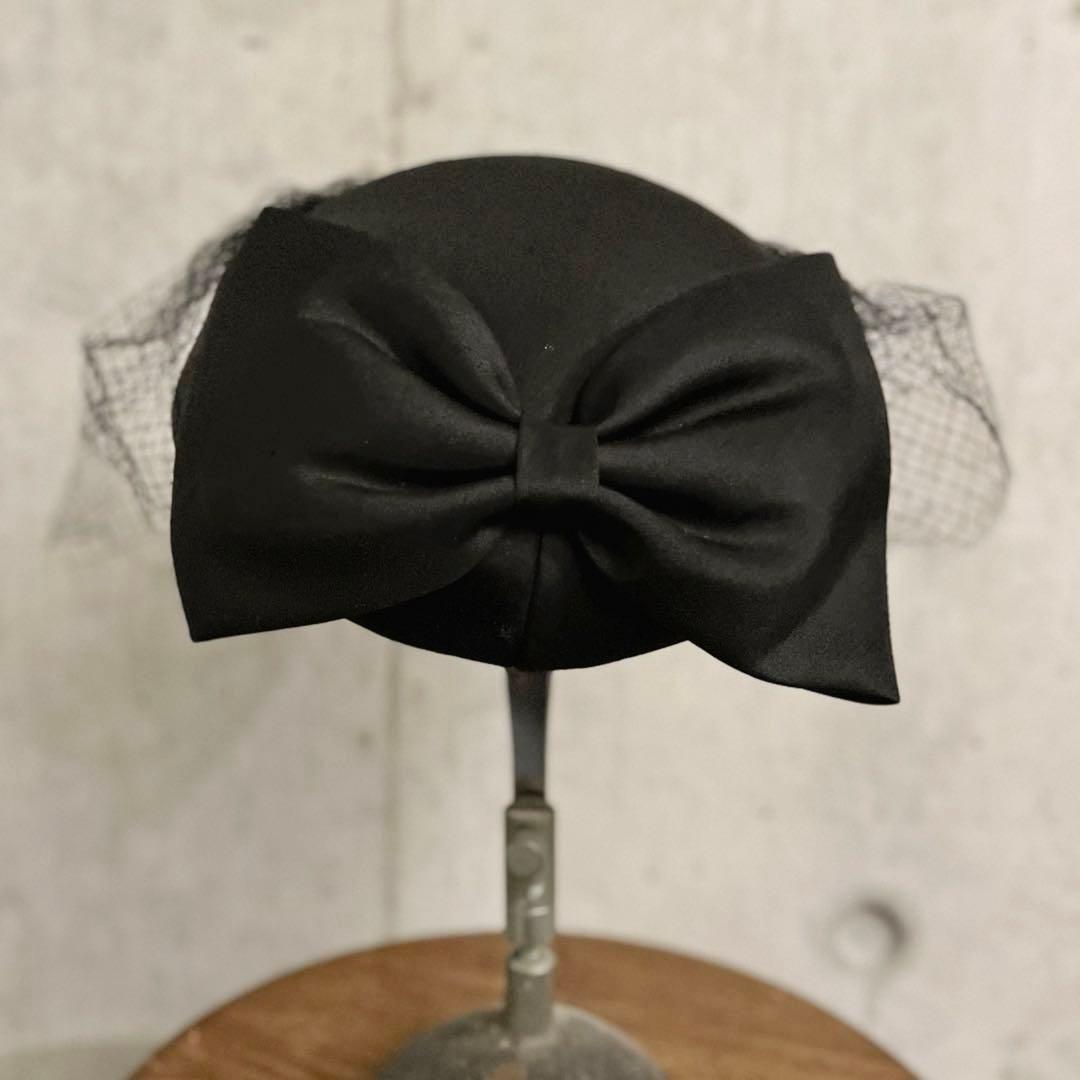 マキシン maximトークハット カクテルハット フォーマル ブラック