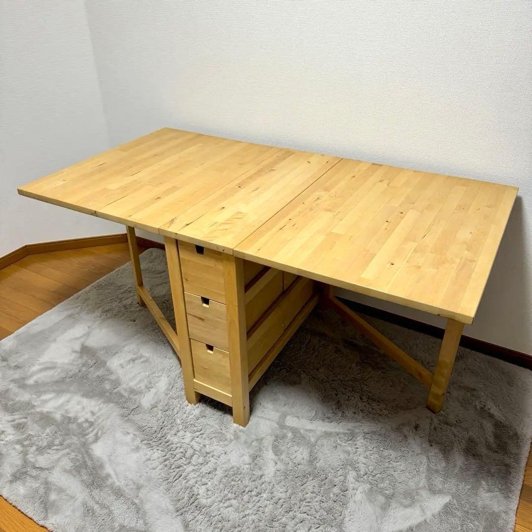 【廃盤ナチュラルカラー】IKEA NORDEN ノールデン ゲートレックテーブル NORDEN ノールデン ゲートレッグテーブル, バーチ, 26/89/152x80 cm - IKEA