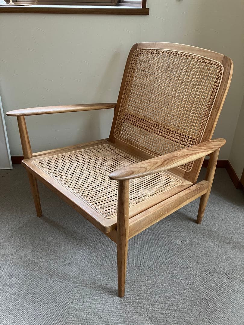 ZARA  チーク＆ラタン アームチェア　ラウンジチェア ラウンジチェア チーク＆ラタンアームチェア （zara home） - メルカリ