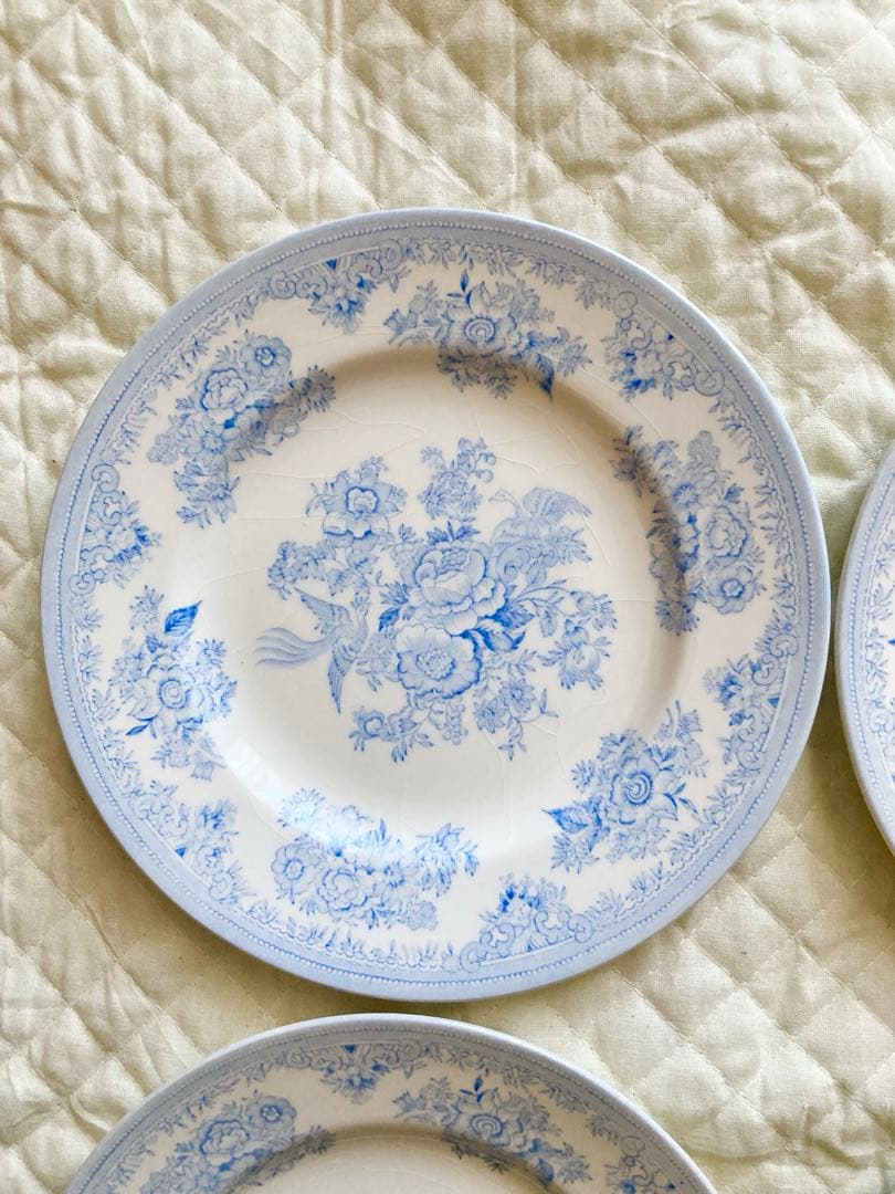 Burleigh ブルーアジアティックフェザンツ プレートS 17.5cm 4枚