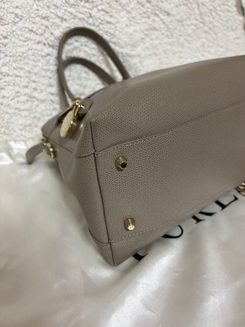 良品】フルラ パイパー グレージュ ハンドバッグ ショルダーバッグ