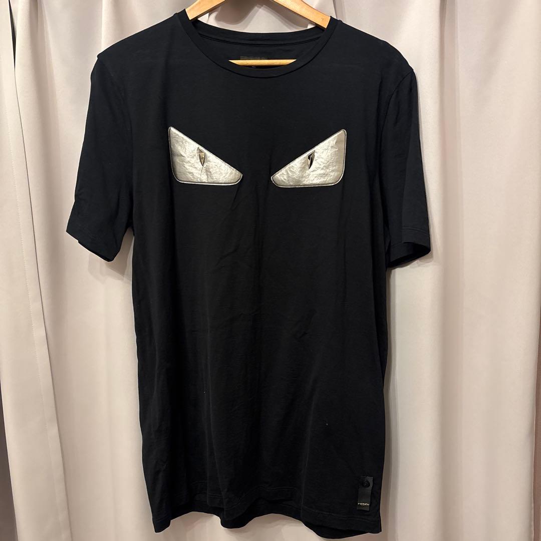 FENDI 目の形プリント ブラックTシャツ Tシャツ コットン ブラック | Fendi