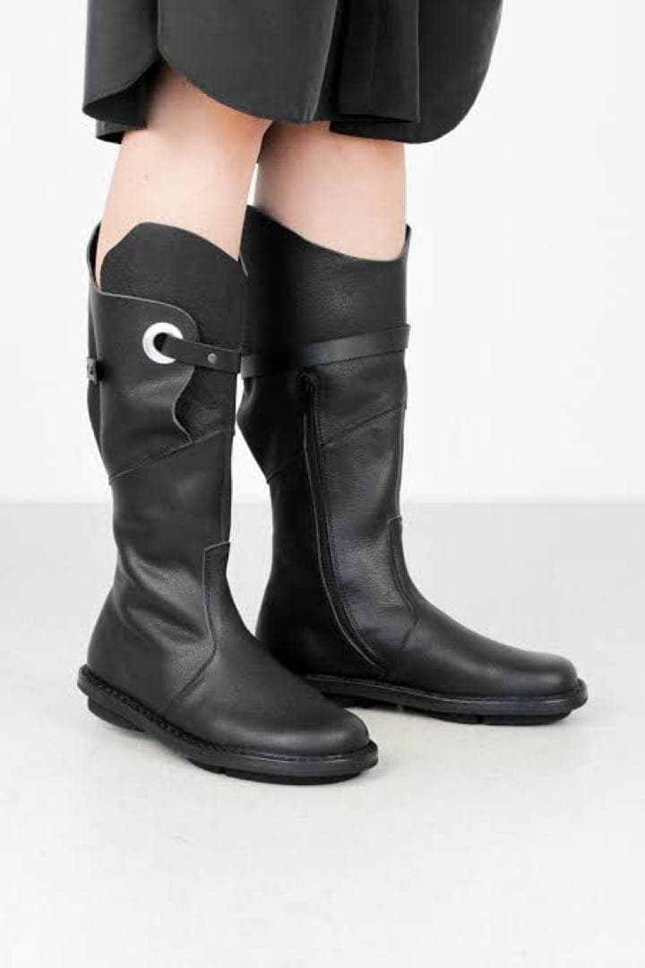 ■ trippen トリッペン シボ革 レザー ロングブーツ サイドジップ 35 trippen（トリッペン） ロングブーツ NORDIC WAB レディース レザー