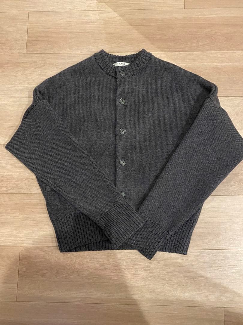 SHE tokyo demi カーディガン チャコールグレー　0サイズ 中古・古着通販】SHE TOKYO (シートーキョー) Demi Sheer カーディガン