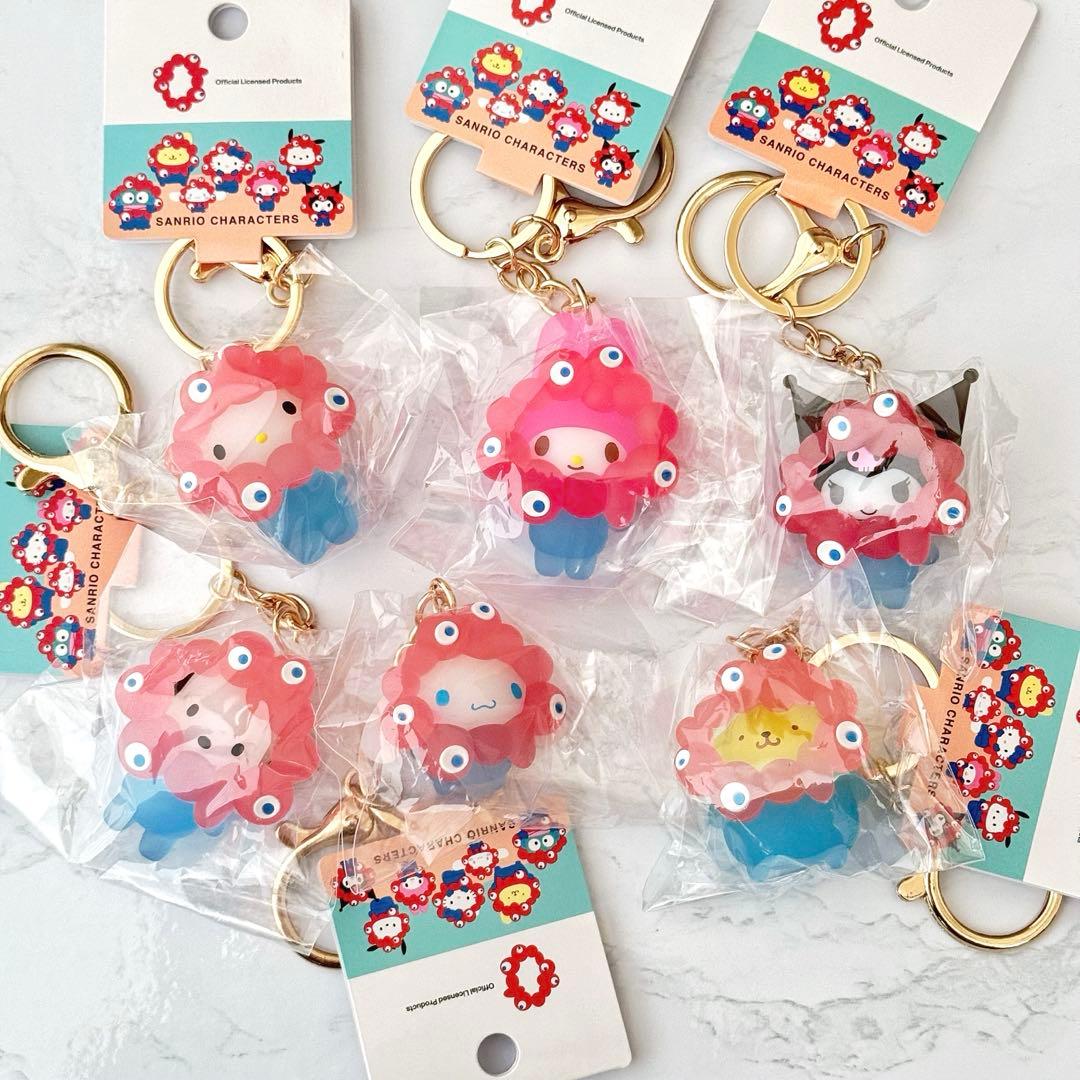 ミャクミャク　サンリオ 立体マスコット クリア　６点セット　クリアカラー sanrio（サンリオ） ミャクミャク なりきり立体マスコットクリアカラー