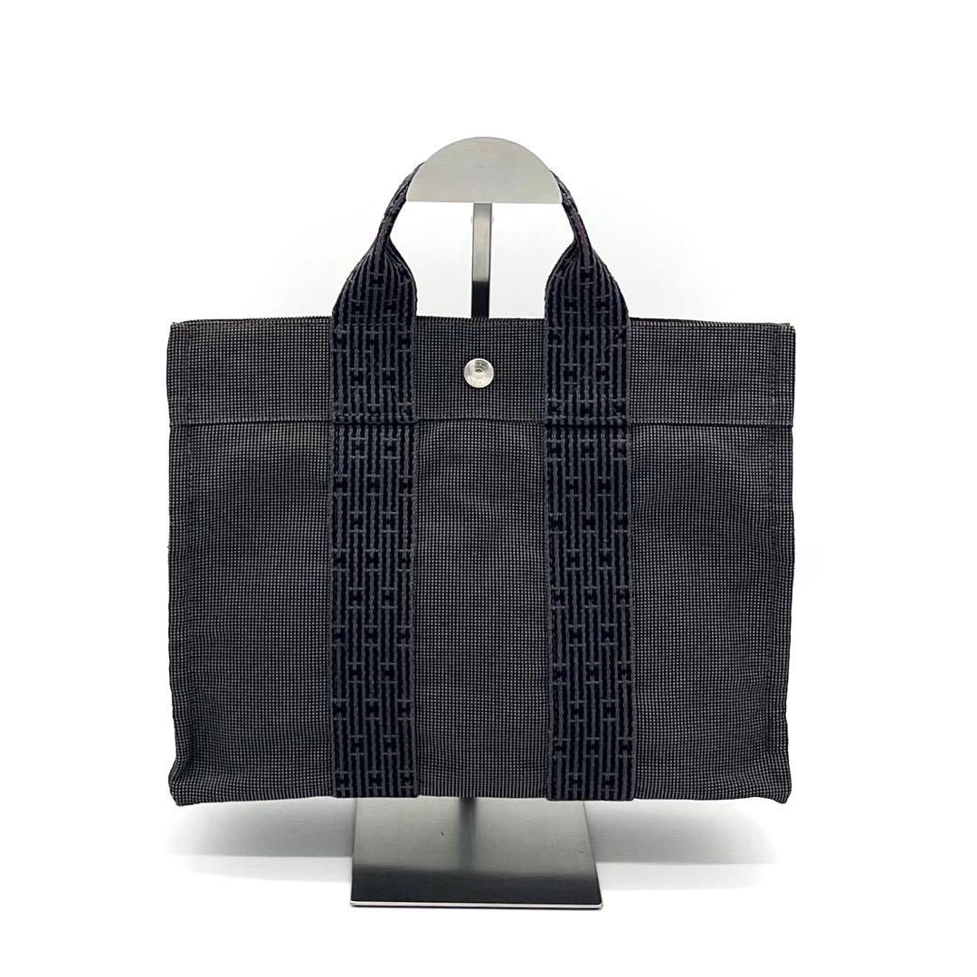 HERMES エルメス エールラインPM トートバッグ グレー カデナ 鍵1本付