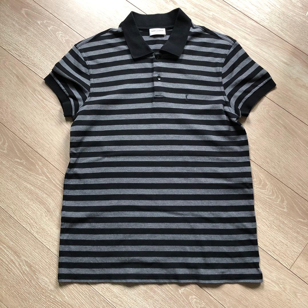 サンローランパリ☆ボーダー ポロシャツ Sサイズ相当 - メルカリ