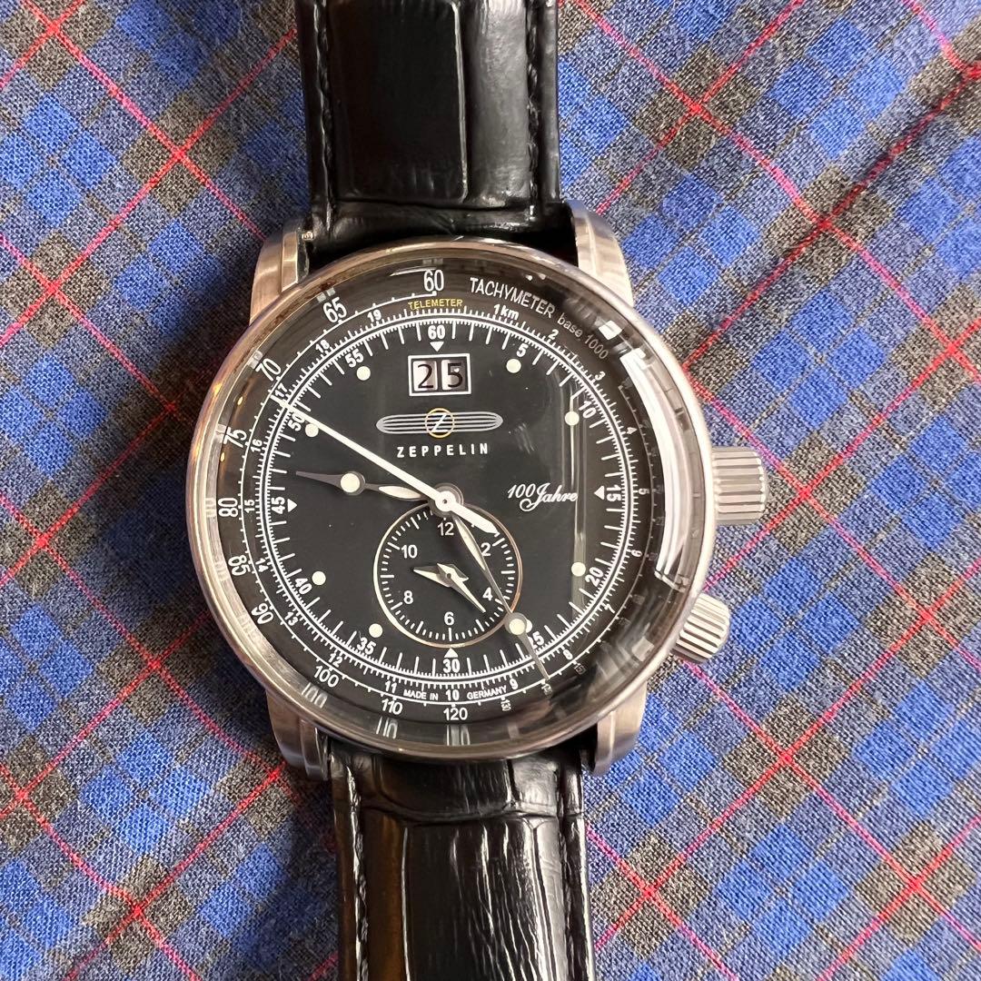 Zeppelin 100jahre デュアルタイム ブラック腕時計 メンズウォッチ】ツェッペリン/SPECIAL EDITION 100 YEARS ZEPPELIN