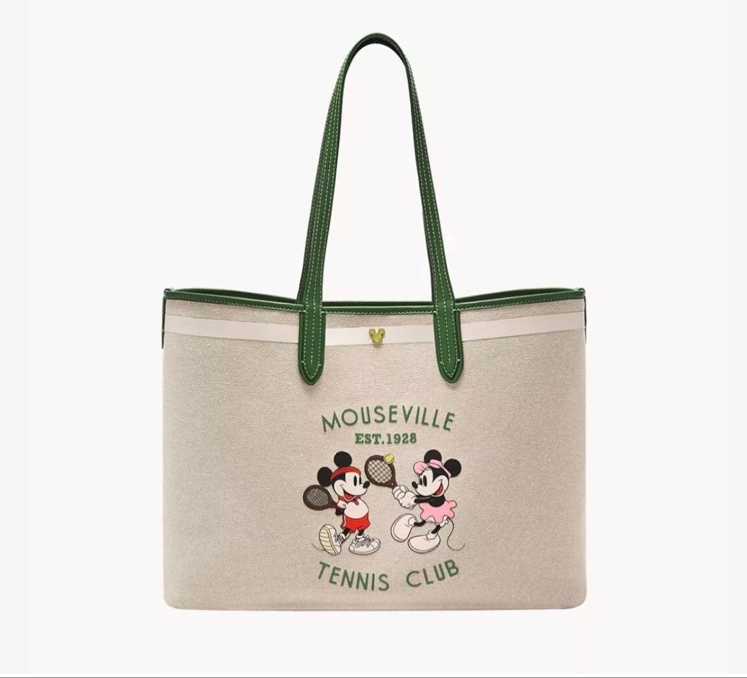 Disney x Fossil ミッキーマウス テニス トート 新品　完売品 フォッシル×ディズニー第3弾「ミッキーマウス・テニスコレクション