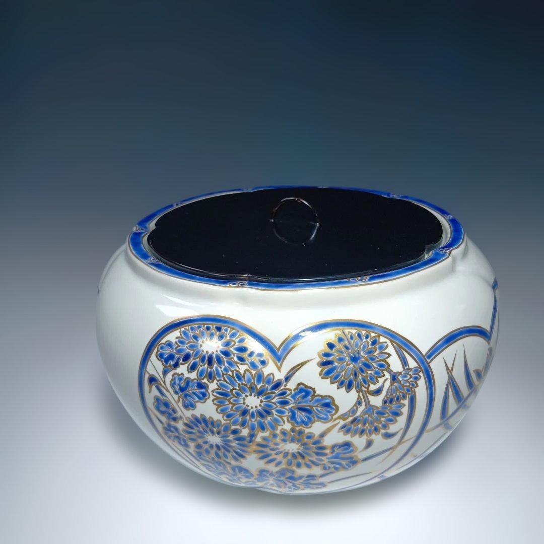 茶道具　金彩捻梅　水指　祥堂造　 共箱 茶道具 金彩捻梅 水指 祥堂造 共箱 祥瑞写 捻梅水指 手塚祥堂造 共箱