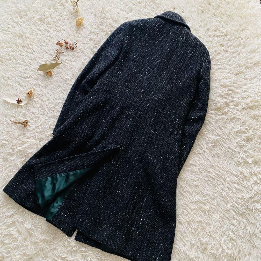 極美品 マックスマーラ ミックスツイード マキシ丈 ロングコート