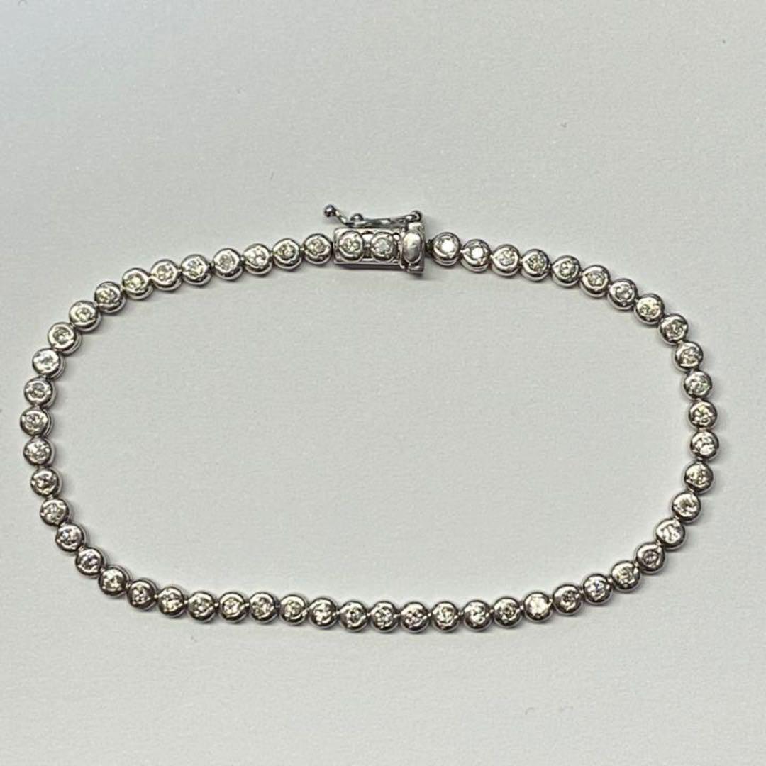 Pt900　天然ダイヤモンド　テニスブレスレット　D1.00ct　11.1g