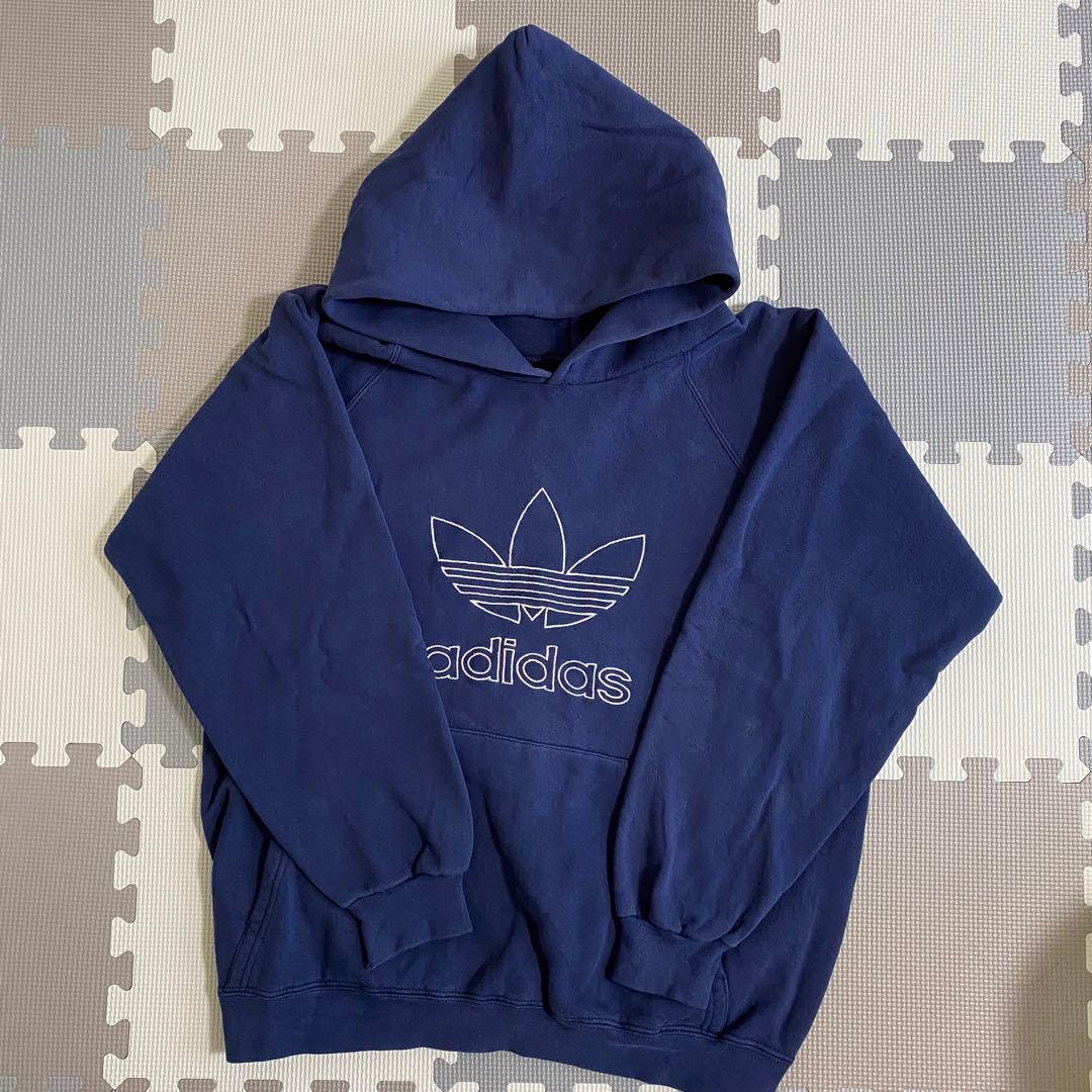 稀少】 adidas 万国タグ 刺繍トレフォイルロゴパーカー 80s 90s - メルカリ