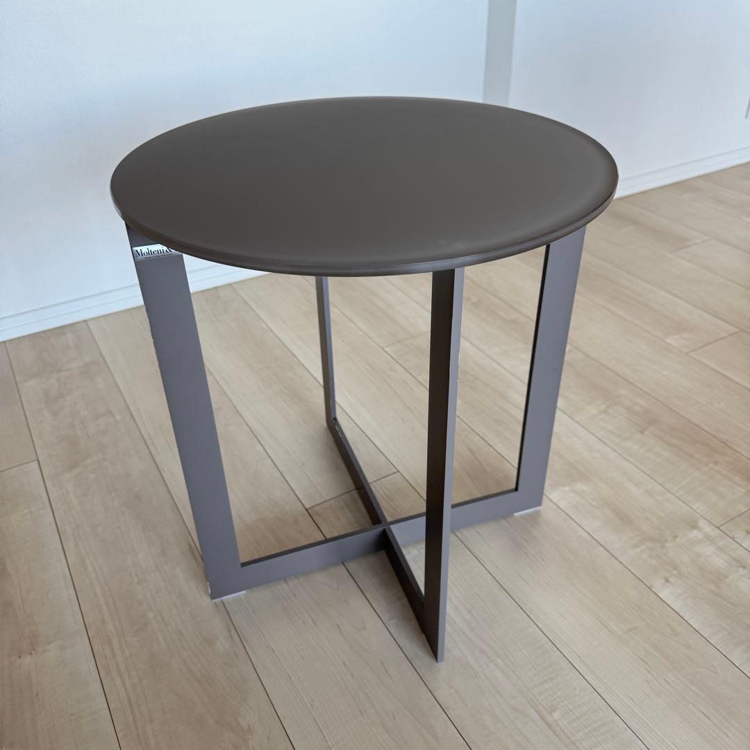 Molteni&C DOMINO グレー ガラストップ サイド テーブル Set of coffee tables with ottoman - Domino Next - Molteni&C