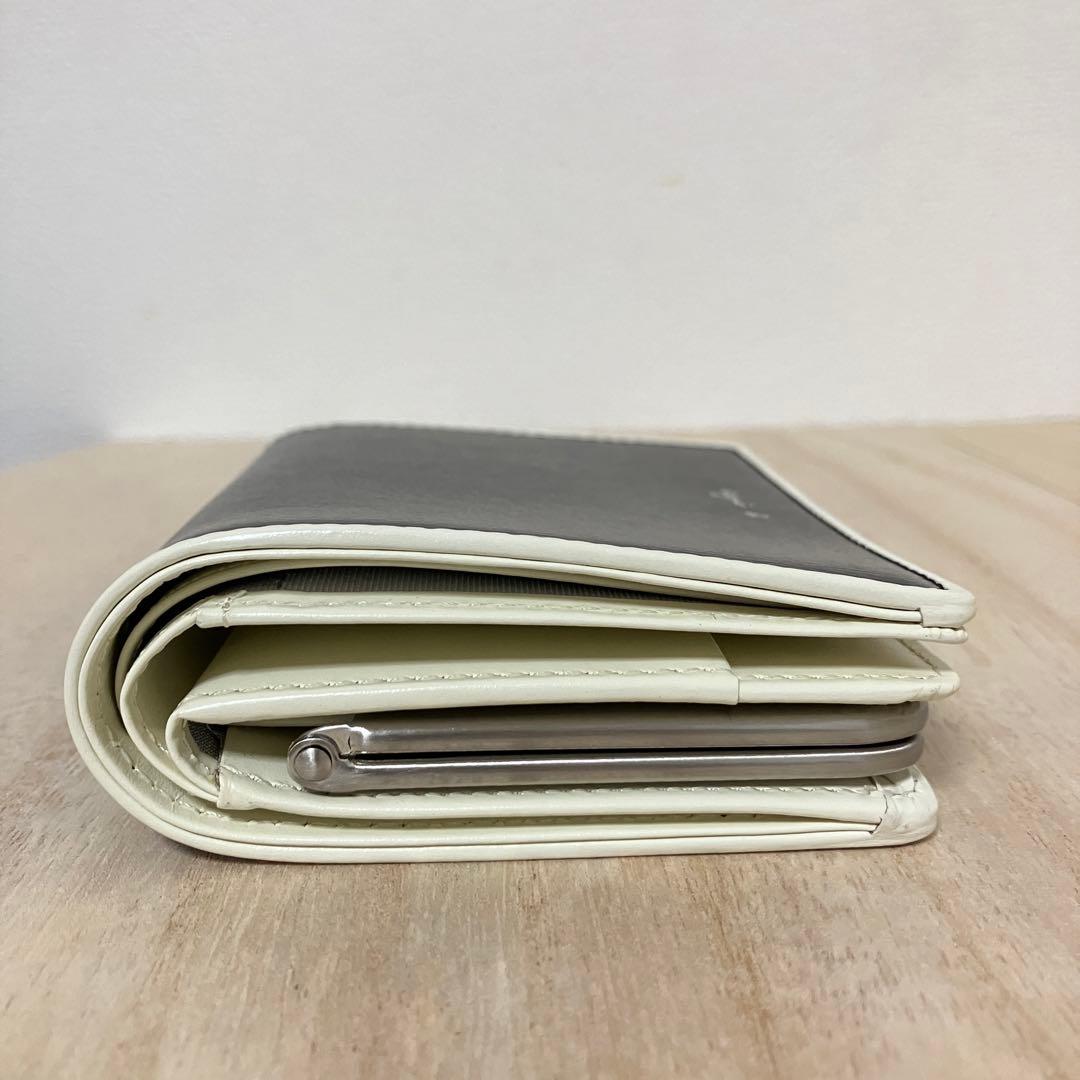 未使用】agnes b. アニエスベー がま口 二つ折り財布 バイカラー 黒