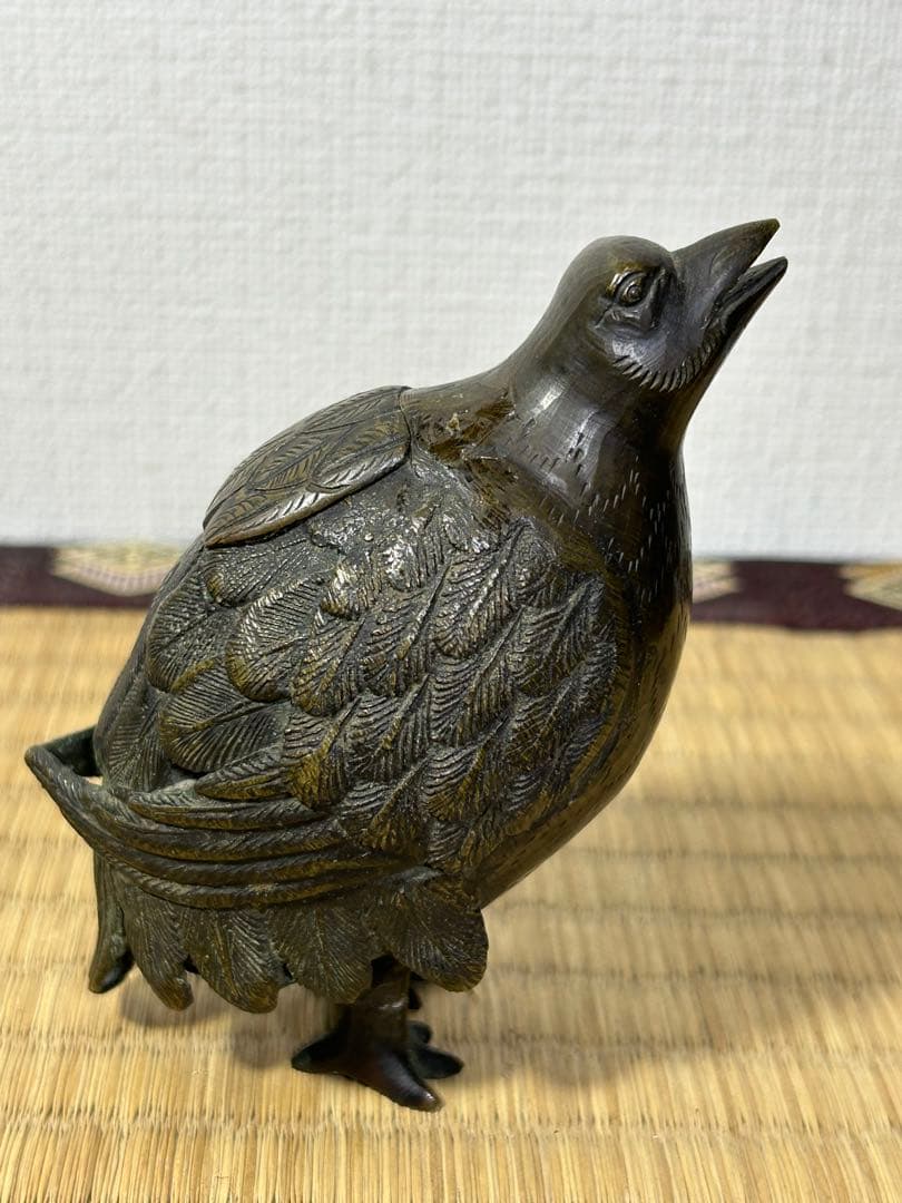 銅製　うづら　香炉　桐箱 銅製 うづら 香炉 桐箱 銅製 うづら 香炉 桐箱