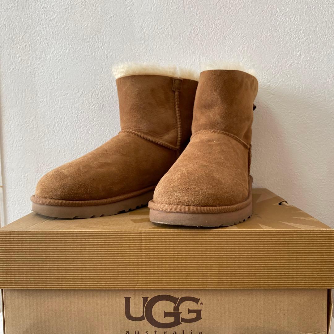 高*子様 値下げ！　UGG ムートンブーツ　7 MINI BAILEY ブラウン 楽天市場】UGG ブーツ 定番 ムートンブーツ キッズ レディース リボン