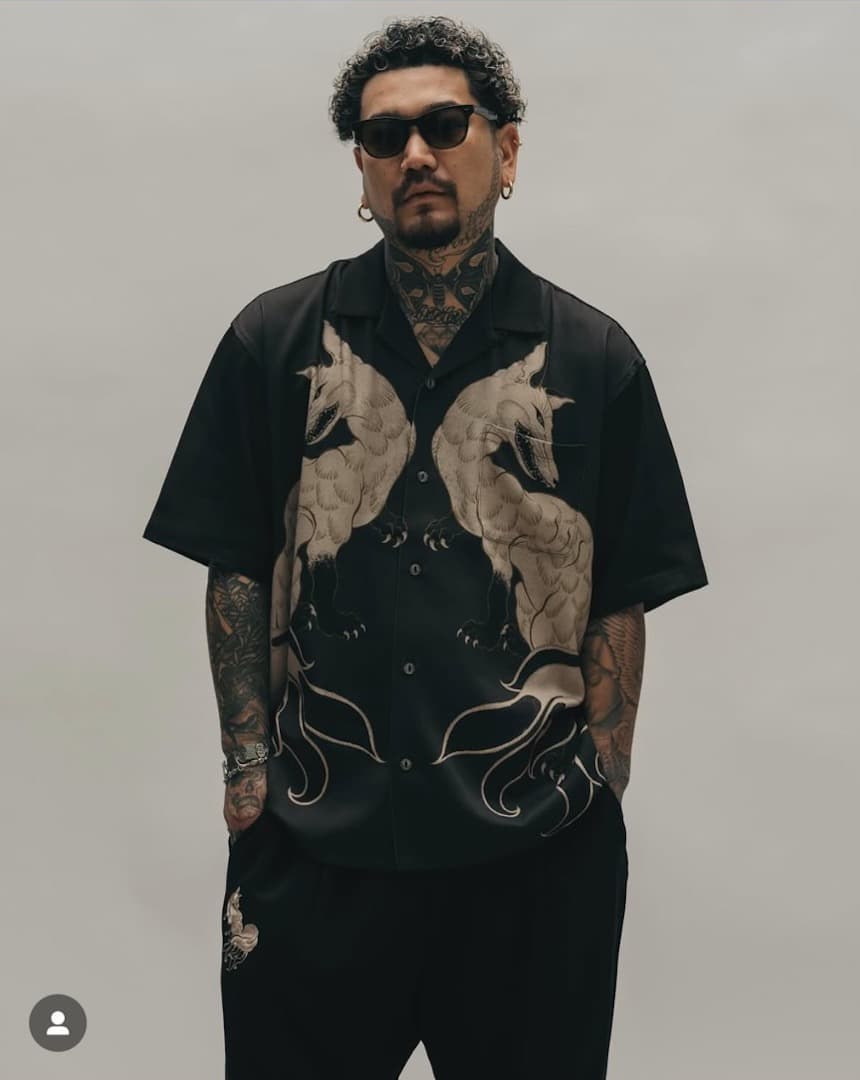 GAKKIN × BUDSPOOL 白墨狐 HAWAIIAN SHIRT 舐達麻 - メルカリ