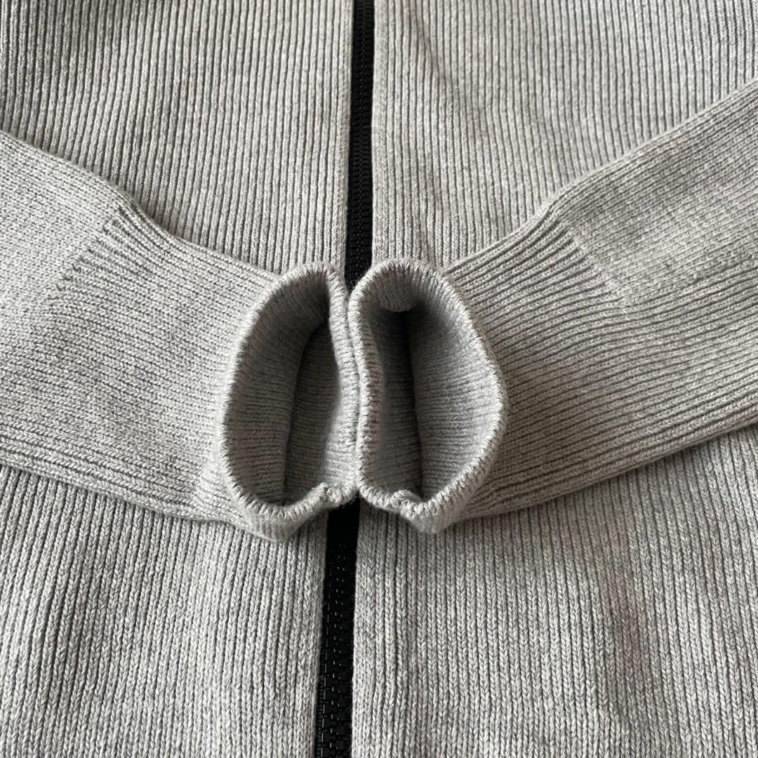 Stone Island ドライバーズニット M グレー フルジップ リブ編み