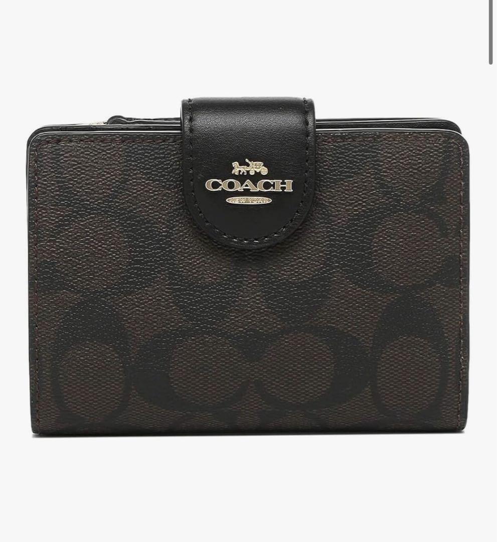 chang COACH 二つ折り財布 ダークブラウン コーチ 二つ折り財布 財布 メンズ シグネチャー マホガニーブラウン